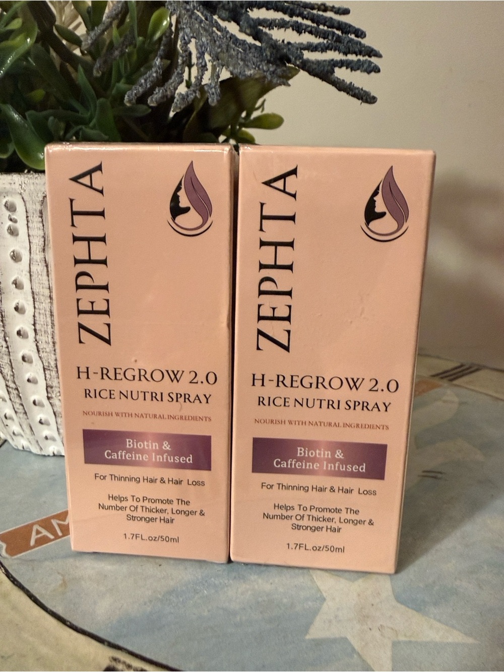 Pack of two Zephta H-Regrow 2.0 Rice Water Spray Hair Enhancer